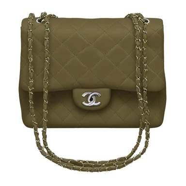 Chanel double flap bag dark khaki sticker