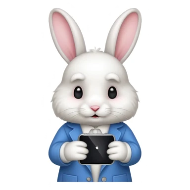 a rabbit playing on a phone sticker