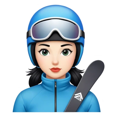 Ski woman downhill squad black hair  sticker