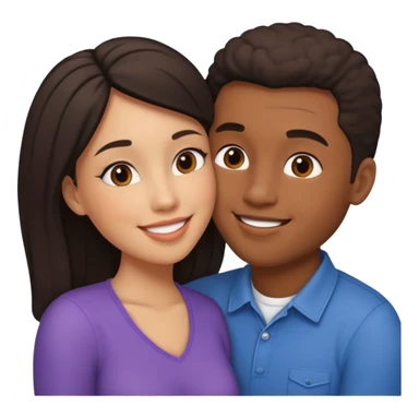 Interracial couple kissing  sticker