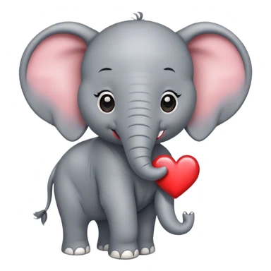 Elephant wearing a heart necklace  sticker