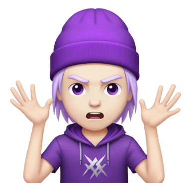 boy in purple beanie headbang to metal music sticker