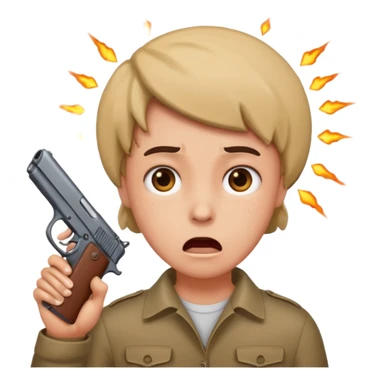 Person with gun to head sticker