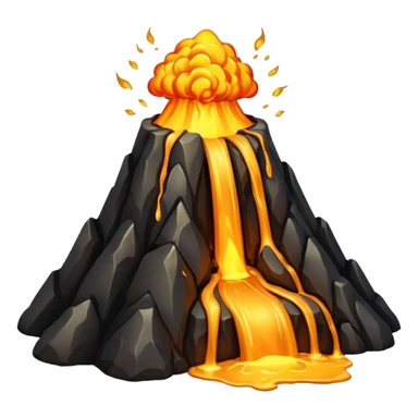Volcano with gold lava sticker