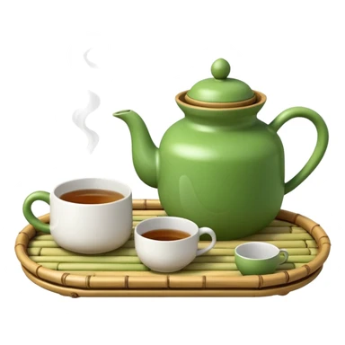 japan bamboo tray with a teapot and cup sticker