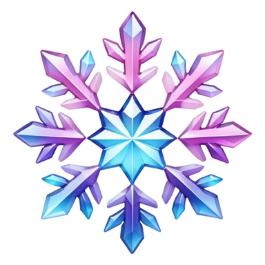 Gradient iridescent Pastel Pink violet blue white crystal gemstone snowflake  sticker