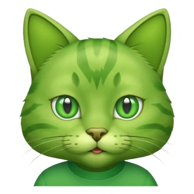 green cat with green shirt sticker