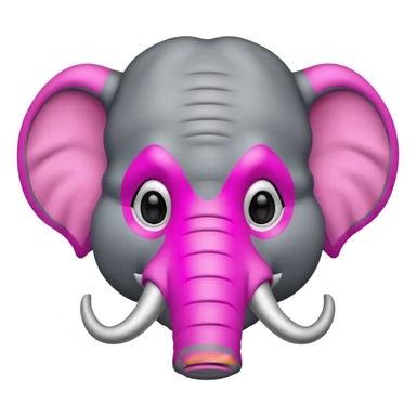 an portrait elephant with pink mask
 sticker