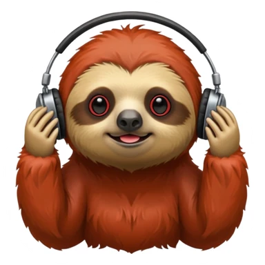 metal music red sloth sticker