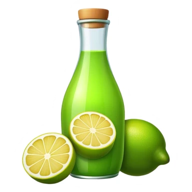 Bottled green lemon juice sticker