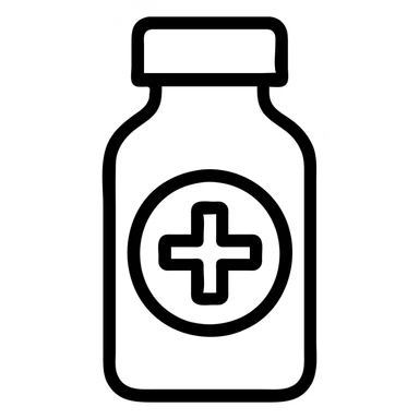 Remove the liquid elements and add a cap to the bottle or container, keeping the minimal black and white style, outline only, no fill, modern and clean, with no background. sticker