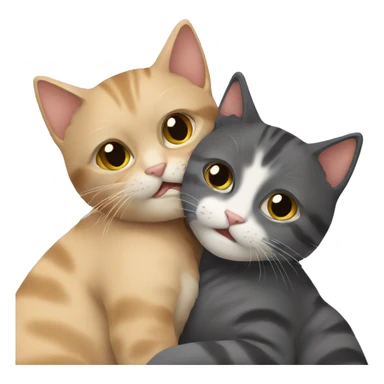 2 Cats cuddling sticker