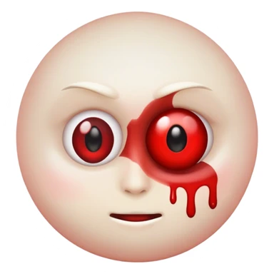 An emoji with bloodshot eyes sticker