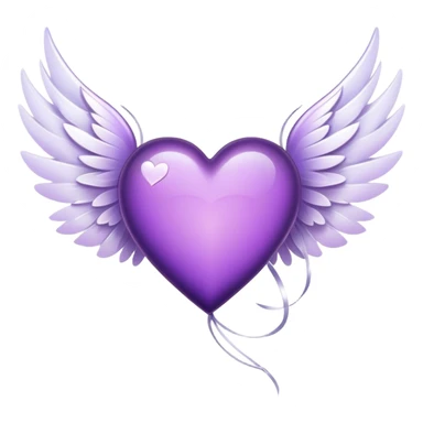 Purple Heart with white fairy wings sticker