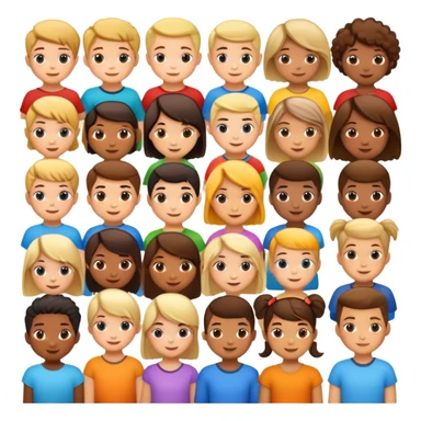 different children's hairstyles, cheerful and diverse sticker