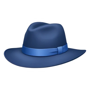 Dark blue wide-brimmed hat sticker