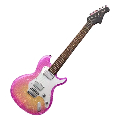 Pink ombre electric guitar with glitter  sticker