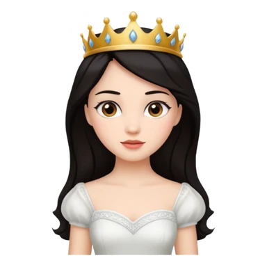 Princess with white dress, and dark hair sticker