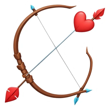 red bow and arrow with hearts sticker