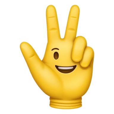 Make me an emoji of a hand with 2 fingers ni a zipped all yellow sticker