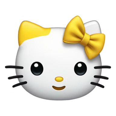 Hello kitty head wearing a yellow bow sticker