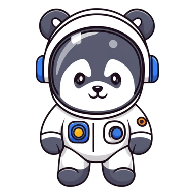 cute panda cosmonaut sticker