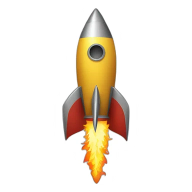 rocket with flame shaped as Ukrainian trident sticker