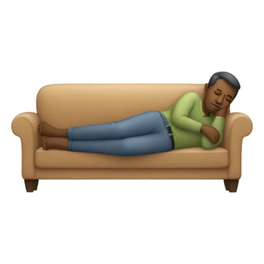 Man sleeping on couch sticker