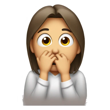 Embarrassed covering mouth  sticker