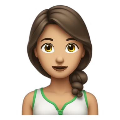 femme séduisante brune aux yeux verts sticker