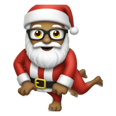 santa claus on a surfboard sticker