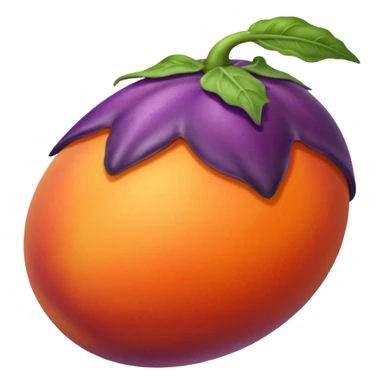 Egg plant in a peach sticker