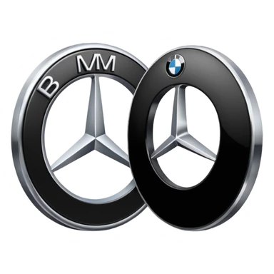mercedes and BMW logo sticker