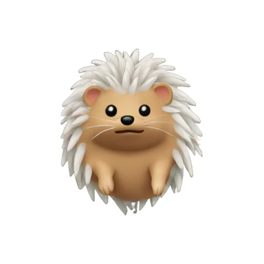 Hedgehog ornament hanging on a Christmas tree sticker