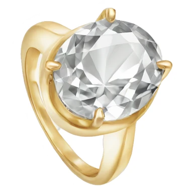 Oval diamond ring with gold band sticker