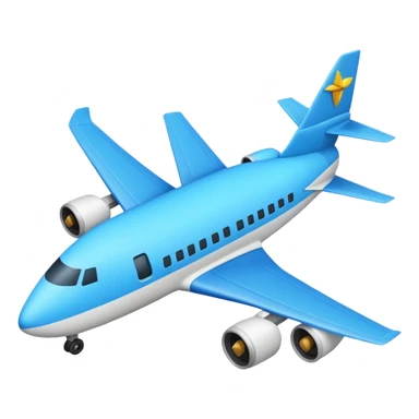 Créame un emoji que sea el contorno de un triángulo y adentro un avión azul  sticker