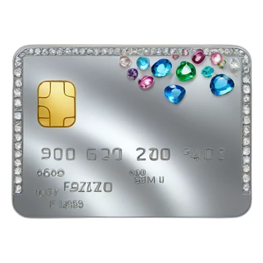 Silver credit card with gems sticker