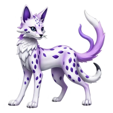 Epic Edgy Black White Purple ethereal eldritch Sergal-shiny sparkle starry Serval-Fionbri full body sticker