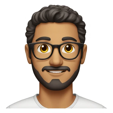 realistic portrait of a good looking arabic guy  wearing glasses sticker