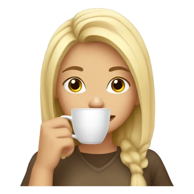 Blonde girl drinking coffee sticker