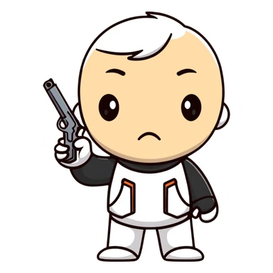 Kissy face with a gun sticker