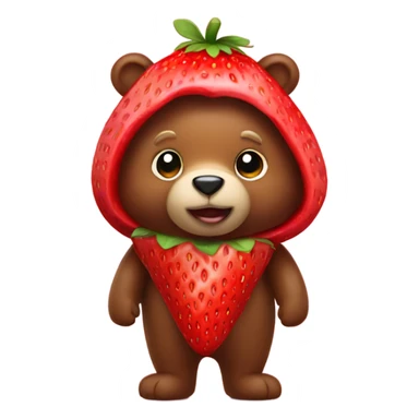 bear wearing strawberry costume sticker