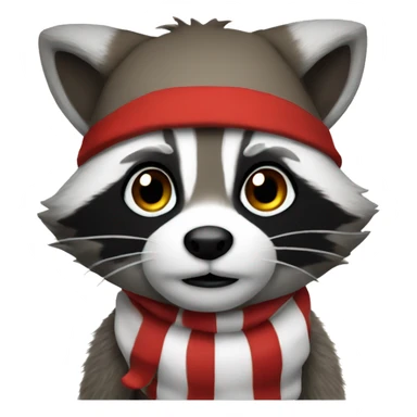 Racoon wearing a Santa outfit sticker