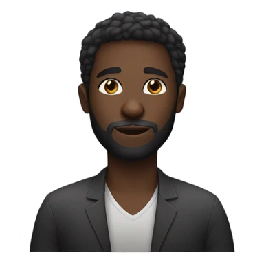 Handsome deep dark skin man with beard and fade sticker