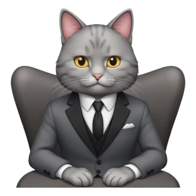 real cat siting with a suit on sticker