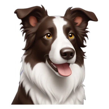 border collie chocolate white with freckles with erect ears sticker