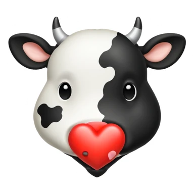 cow print heart sticker