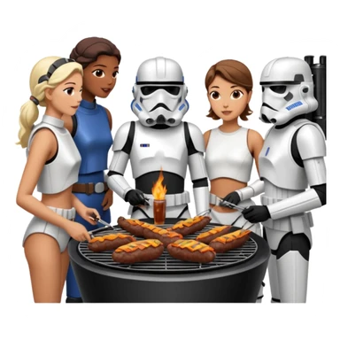OG Stormtroopers enjoying a bbq and talking to hot Star Wars girls sticker
