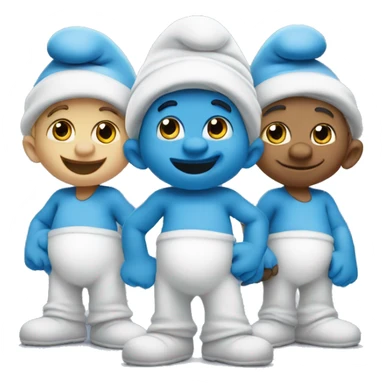 three cute Smurfs  sticker
