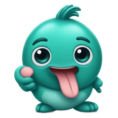 Teal animal with thumbs up sticker